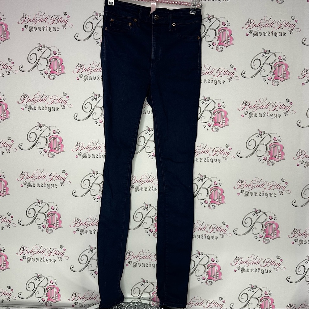 Paradise mine jegging pants denim dark blue skinny jeans high rise aritzia